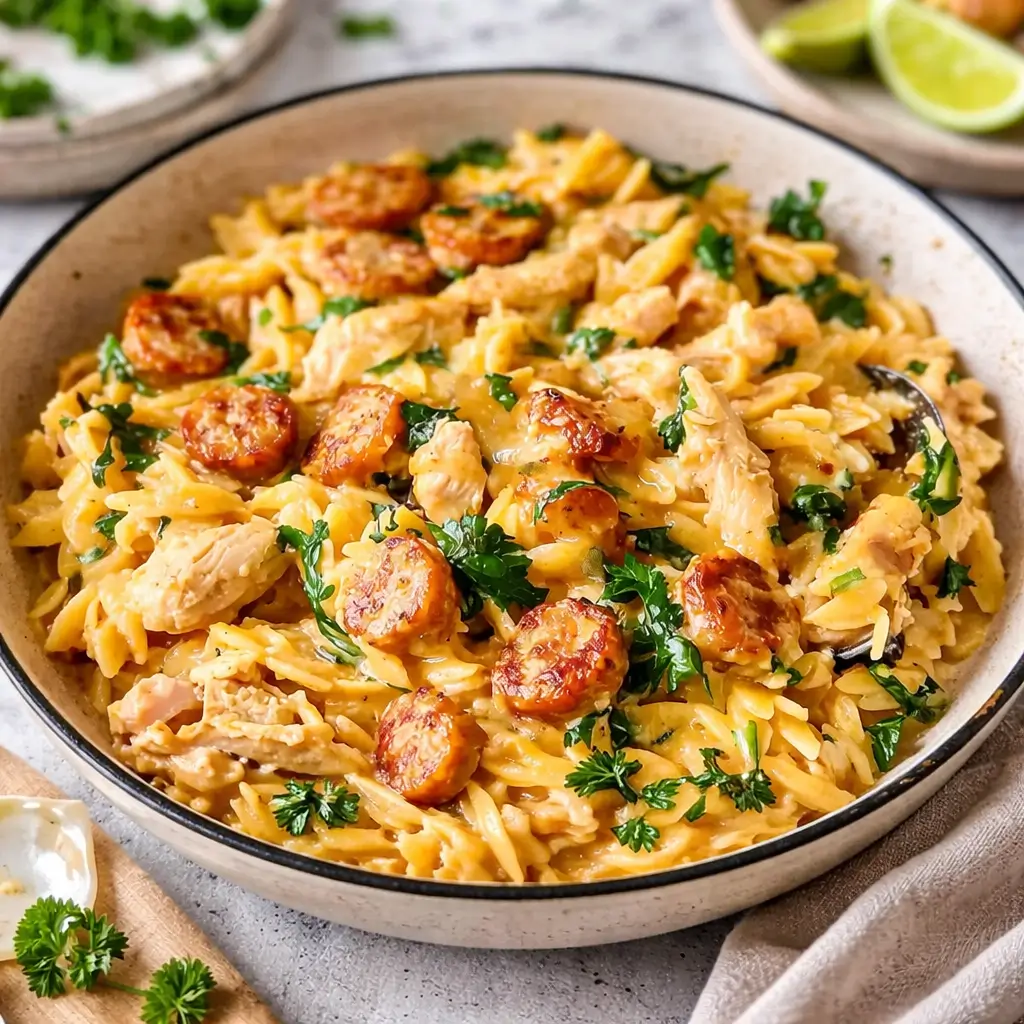Creamy Chicken Sausage Orzo
