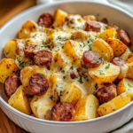 Cheesy Ranch Potatoes and Smoked Sausage