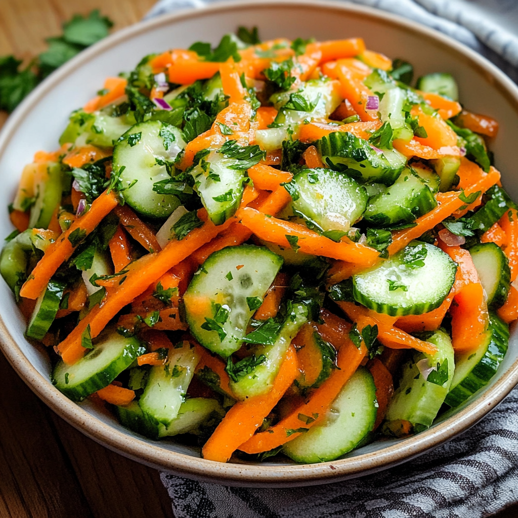 Crunchy Cucumber, Carrot and Celery Salad