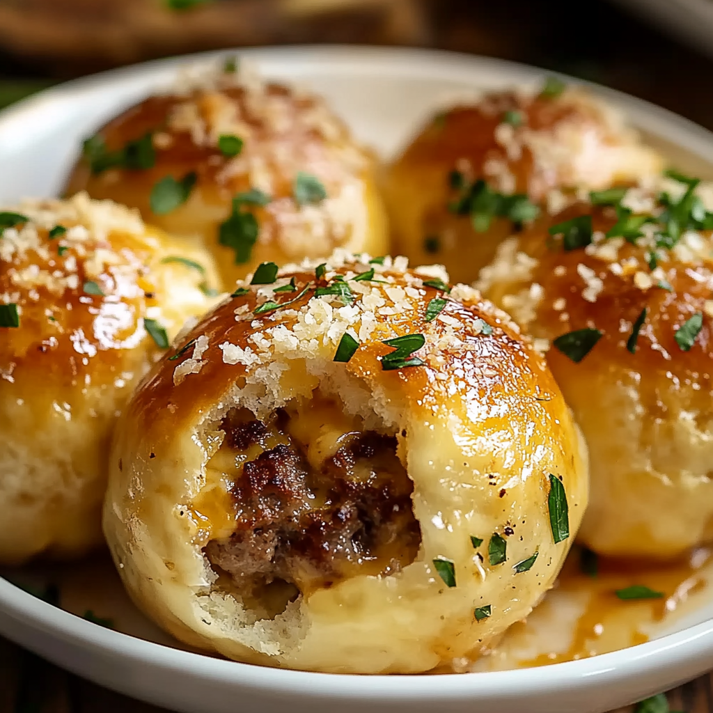 Garlic Parmesan Cheeseburger Bombs
