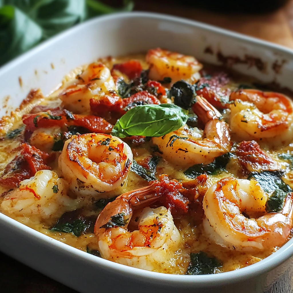 Low-Carb Shrimp Tuscan Bake