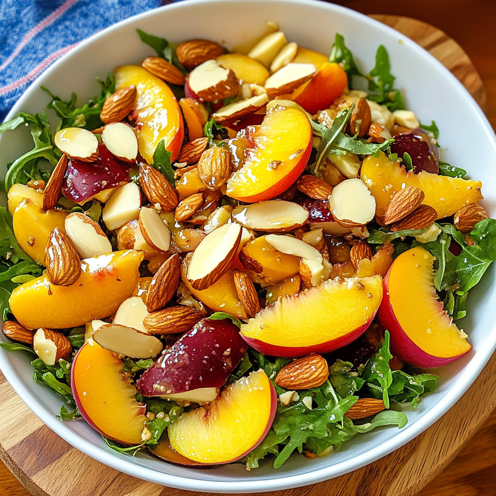 Peach Gouda Honey Almond Salad