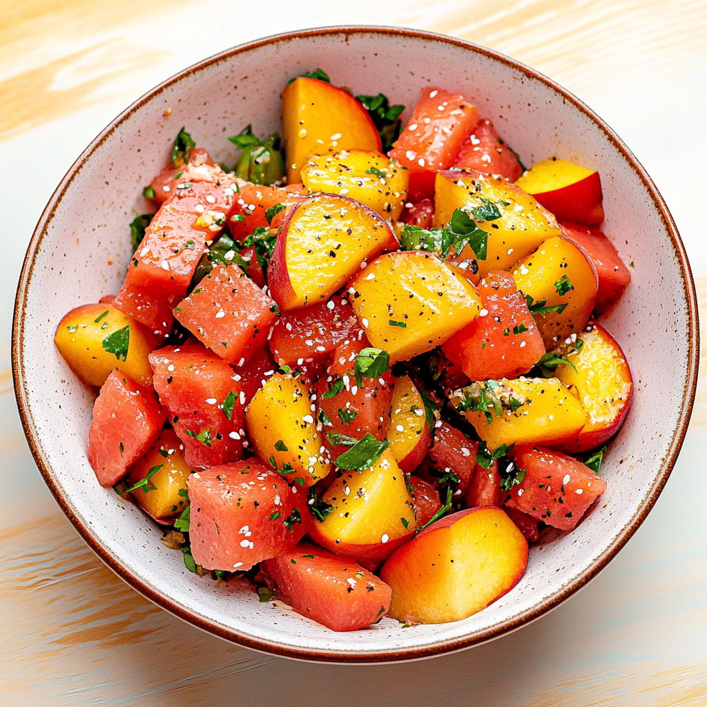 Peach Watermelon Salad Without Feta