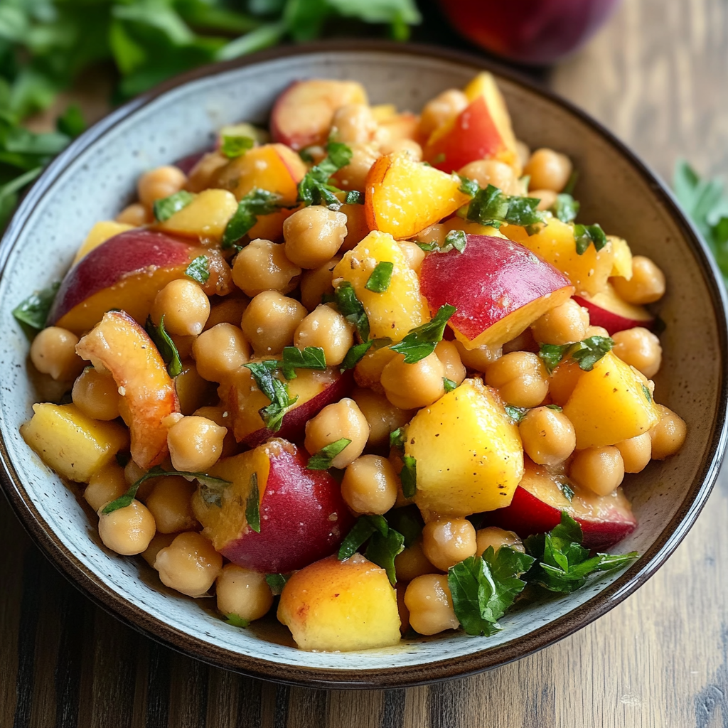 Peach and Chickpea Salad
