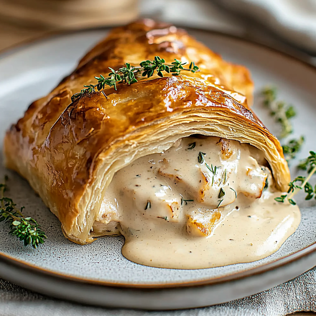 Amazing Chicken Wellington with Dijon Cream Sauce Delight