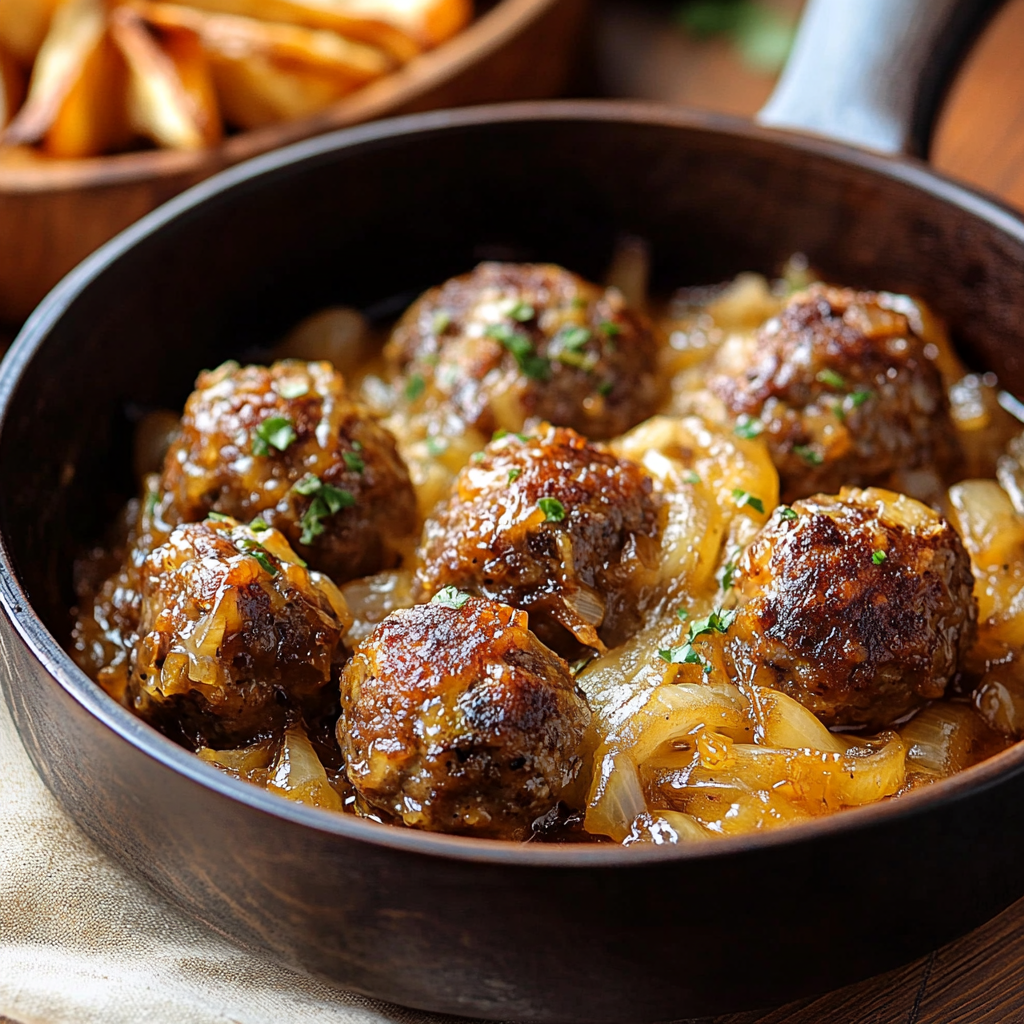 Cheesy French Onion Meatballs