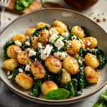 Crispy Gnocchi With Spinach And Feta