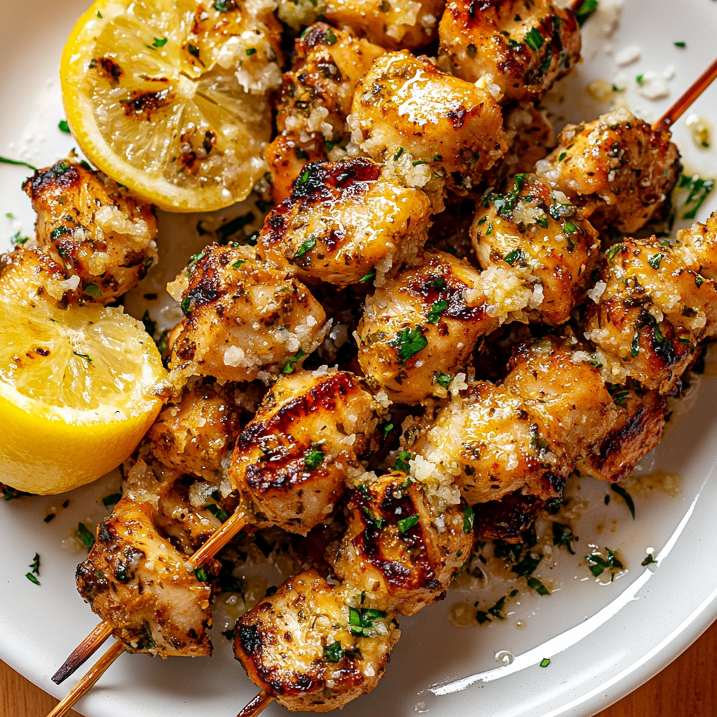 Garlic Parmesan Chicken Skewers