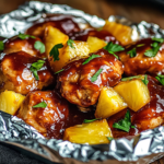 Hawaiian BBQ Chicken and Pineapple Foil Packets