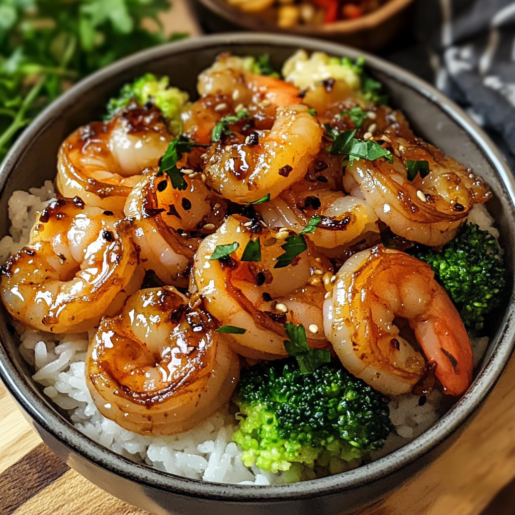 Honey Garlic Shrimp Bowls
