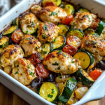 Mediterranean Chicken Zucchini Bake