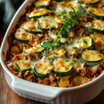 Savory Ground Turkey Zucchini Casserole