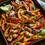 Sheet-Pan Chicken Fajitas with Roasted Garlic Chipotle Sauce