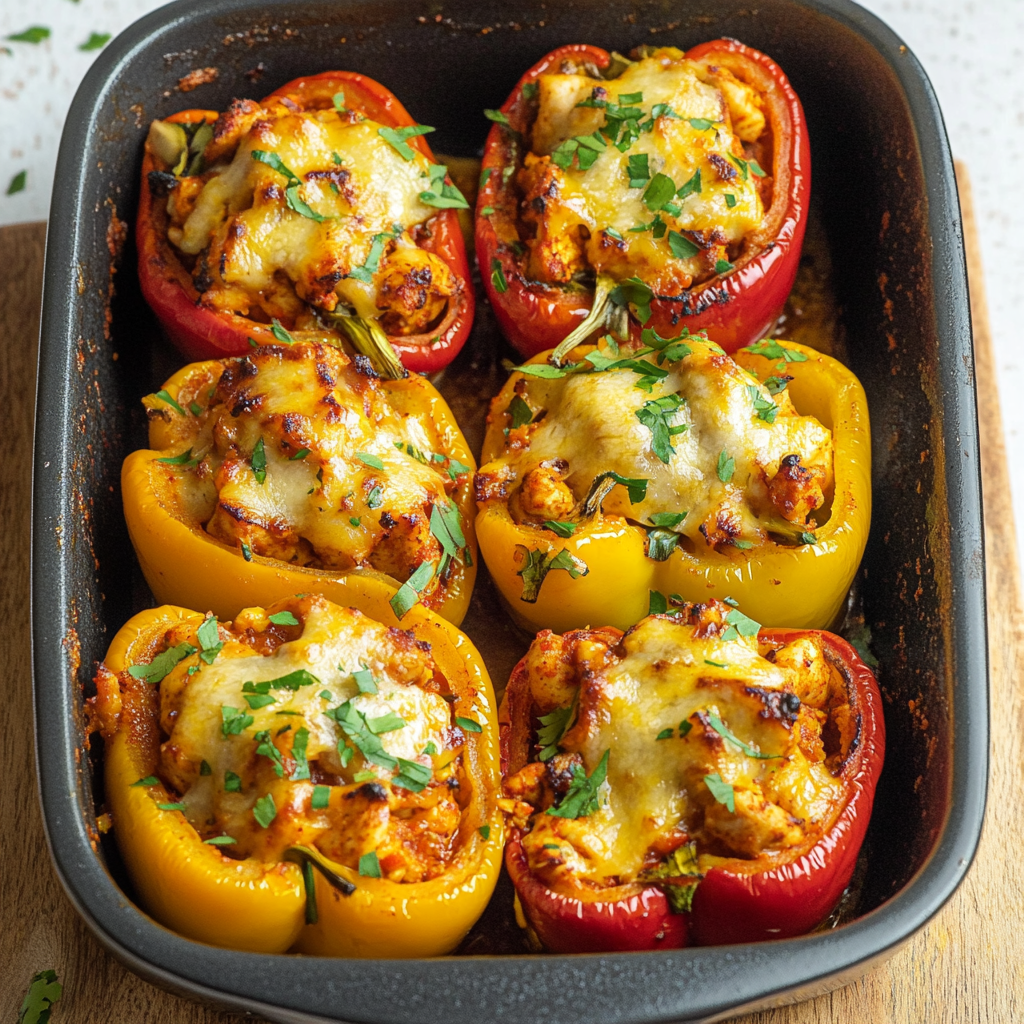 Simple Fajita Chicken Stuffed Peppers