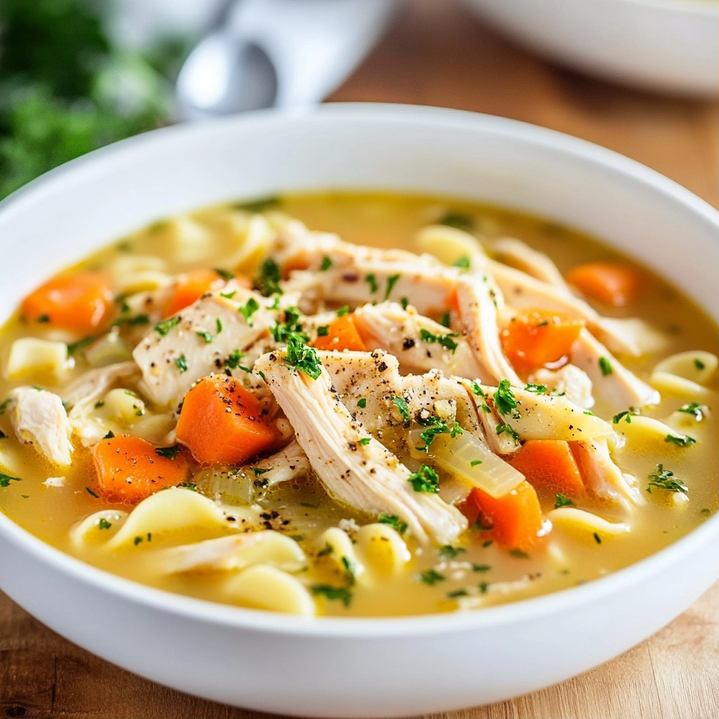 Homemade Chicken Noodle Soup with Egg Noodles
