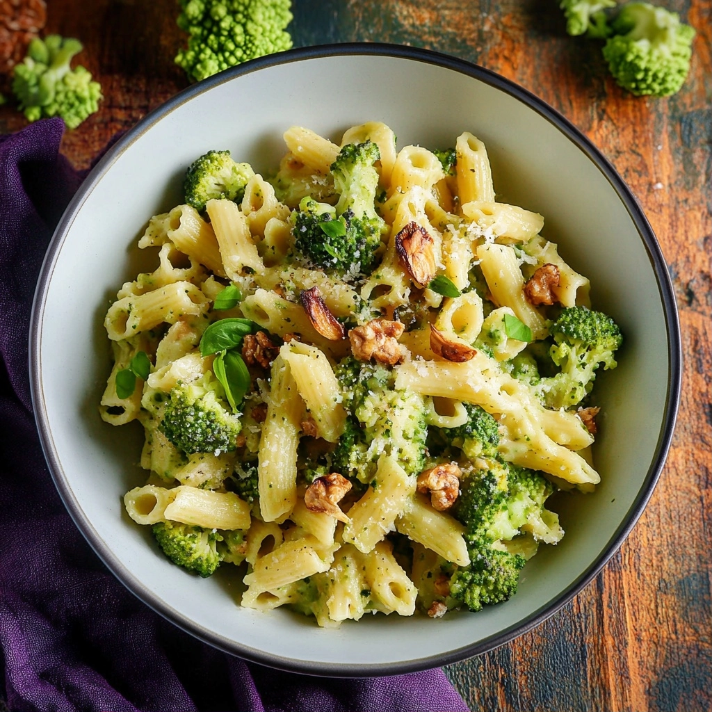 Roasted Romanesco Pasta with Garlic