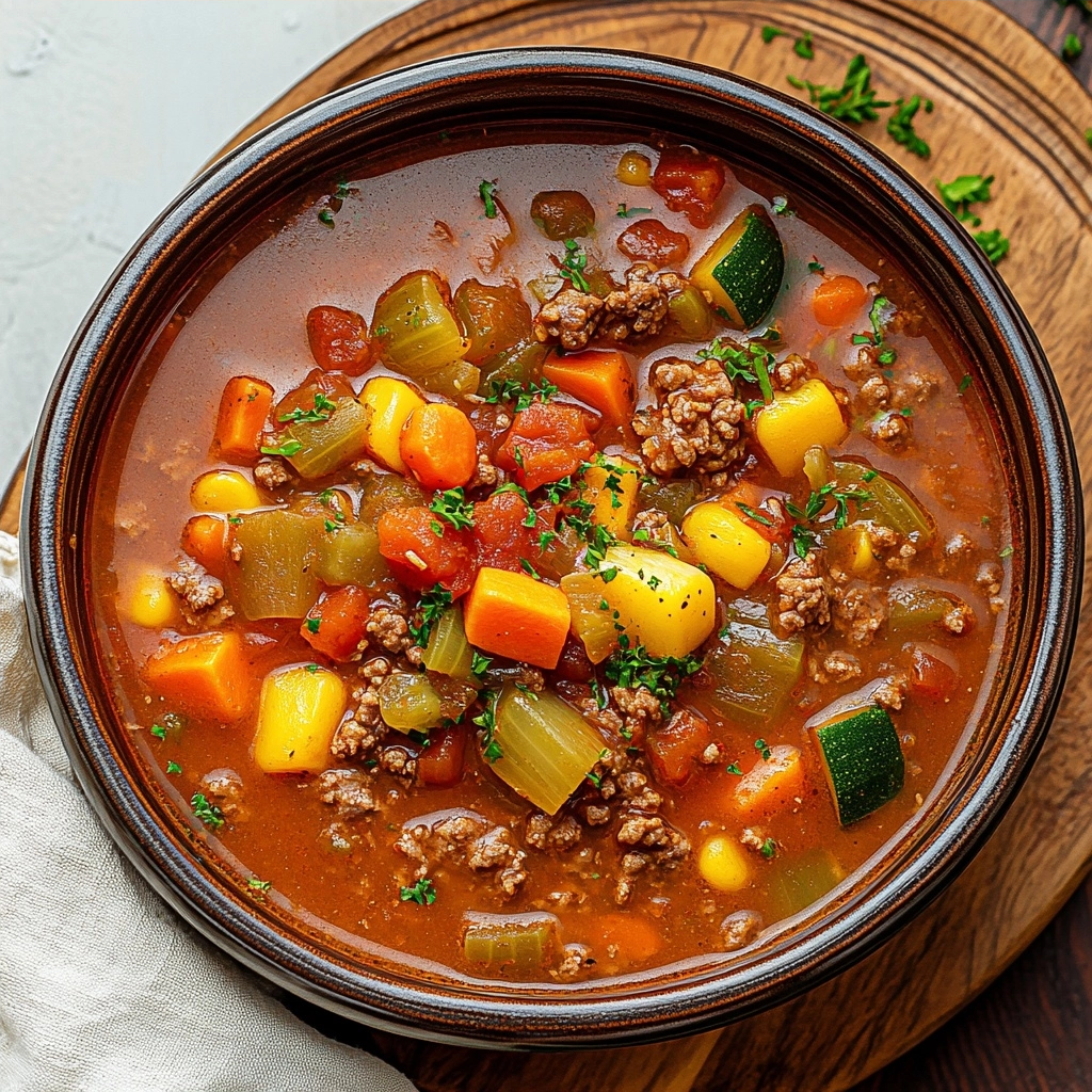 Instant Pot Ground Beef Vegetable Soup