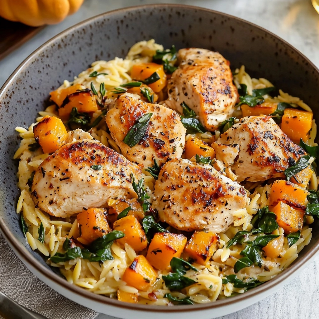 Creamy Chicken and Butternut Squash Orzo