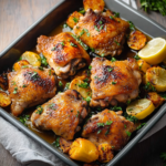 Easy Lemon Chicken Thighs with Sweet Potatoes