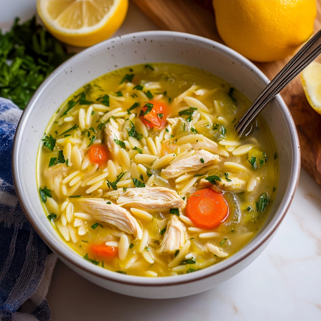 Lemon Chicken Orzo Soup