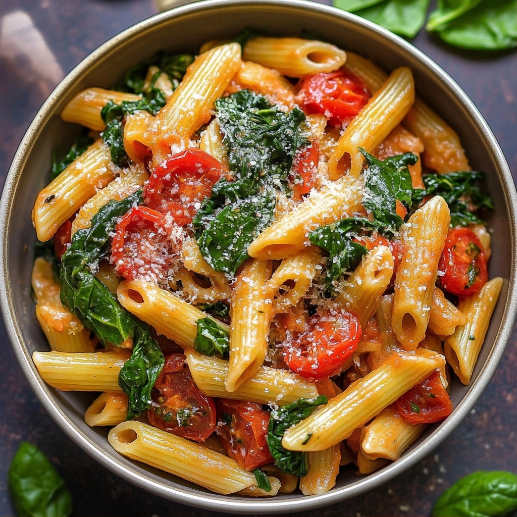 Easy Tomato and Spinach Pasta