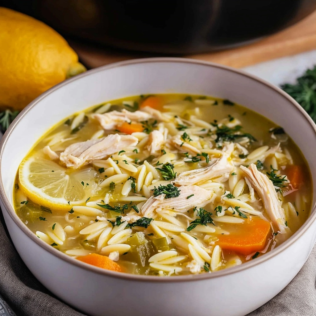 Easy Lemon Chicken Orzo Soup