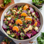Roasted Beet Salad with Orange Tahini Dressing