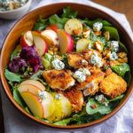 Fall Harvest Salad with Crispy Cornmeal Chicken, Apples and Gorgonzola