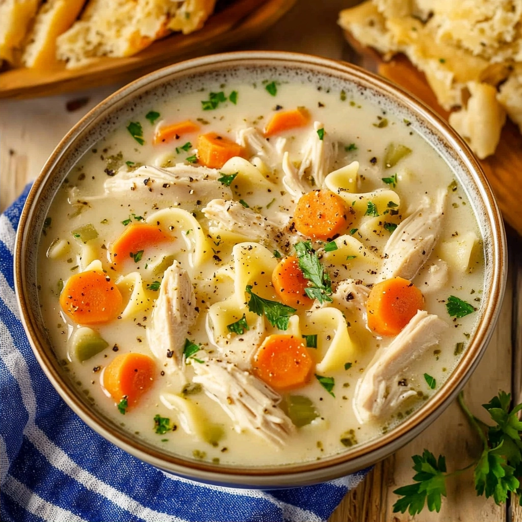 Creamy Crockpot Chicken Noodle Soup