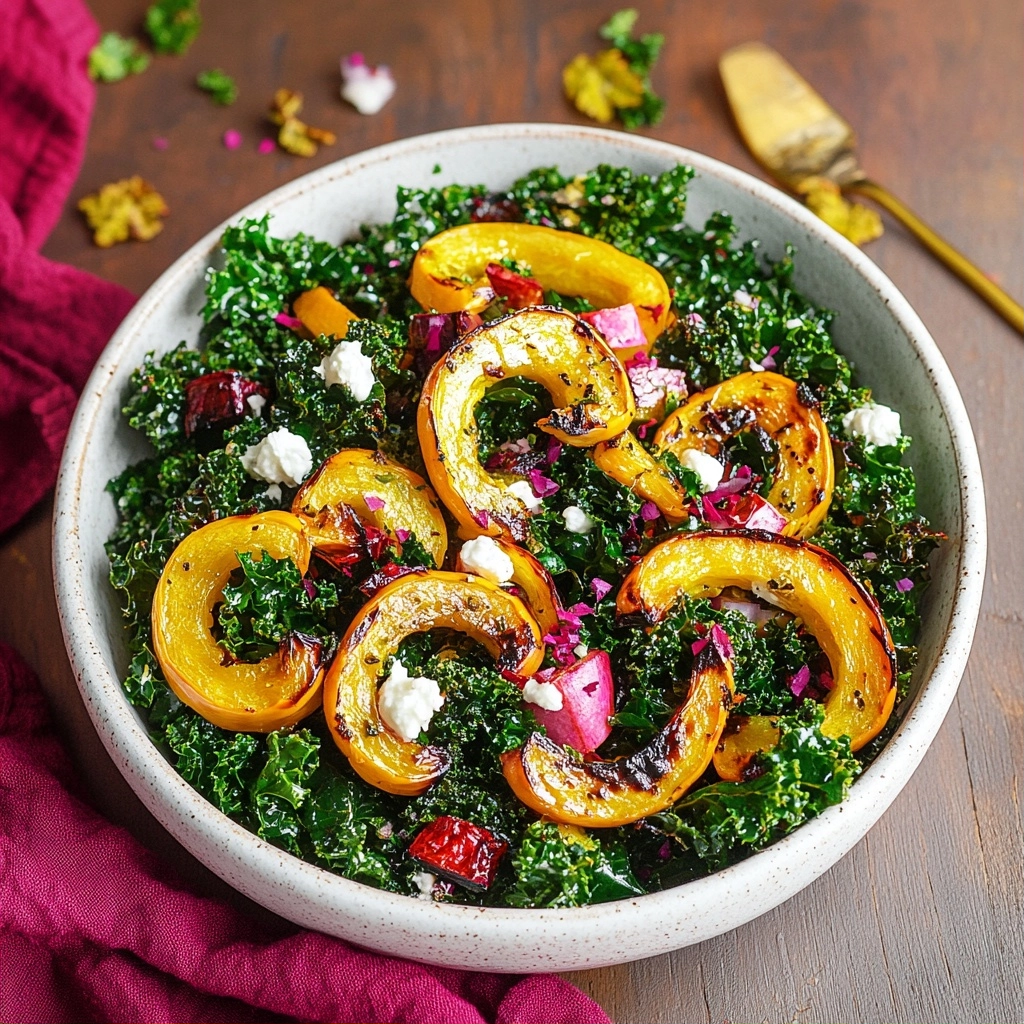 Roasted Delicata Squash & Kale Salad