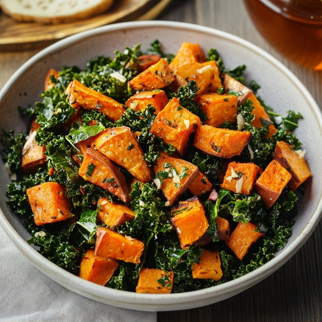 Roasted Sweet Potato and Kale Salad