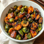Balsamic Glazed Brussels Sprouts and Sweet Potatoes