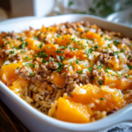 Butternut Squash Casserole With Ground Beef & Rice