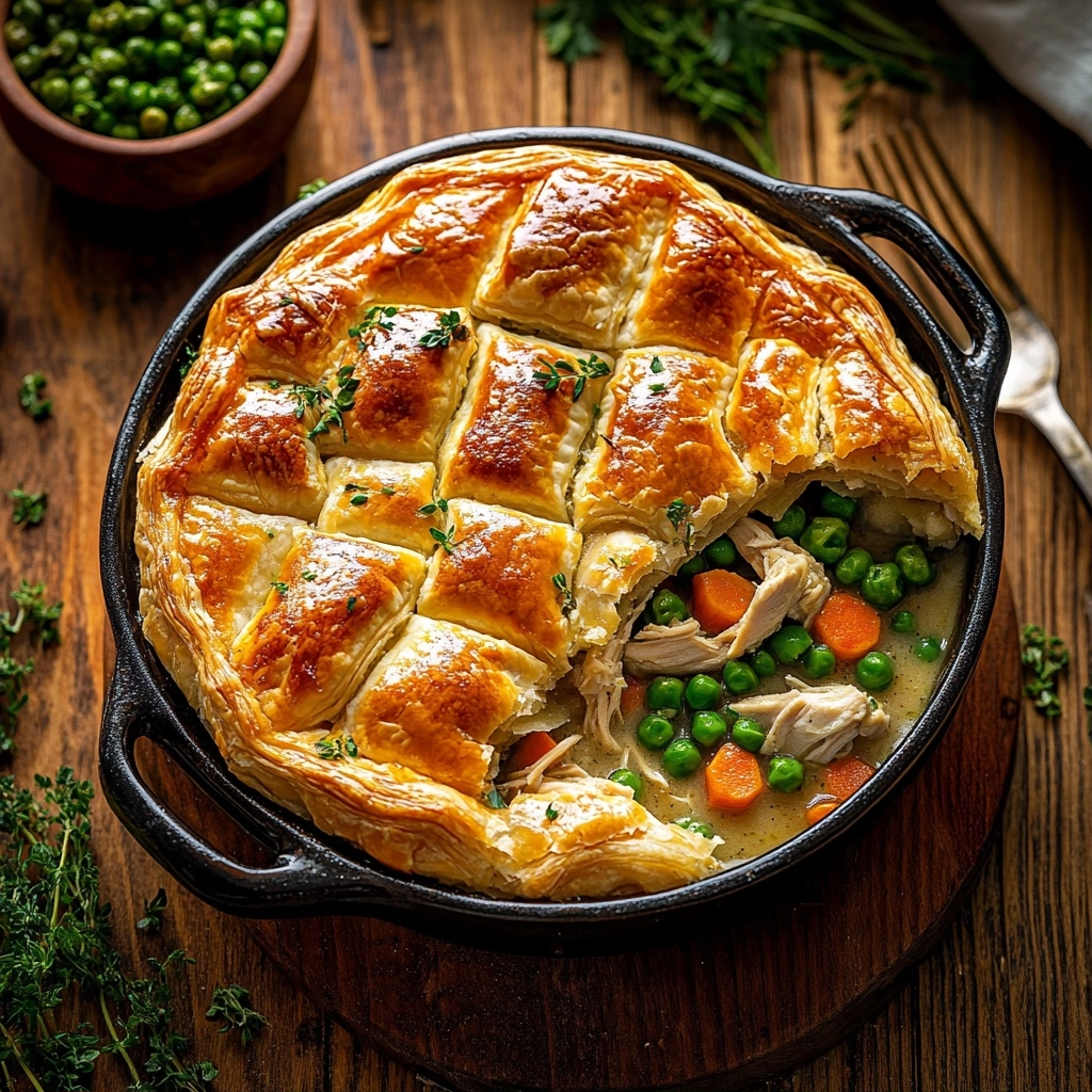 Easy Puff Pastry Chicken Pot Pie