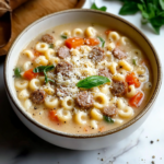 Creamy Parmesan Italian Sausage Ditalini Soup