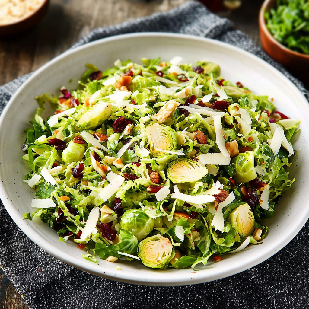 Fresh and Crunchy Shaved Brussels Sprouts Salad