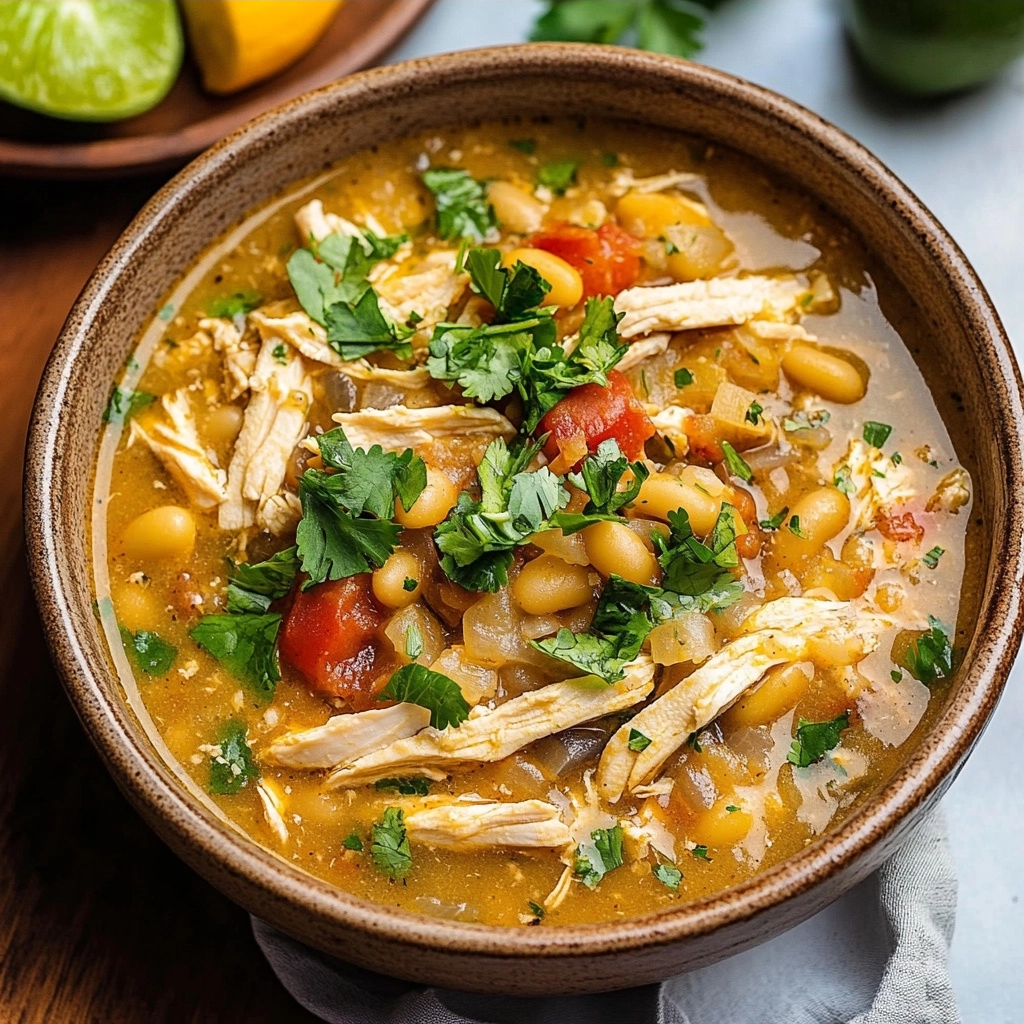 Healthy Crockpot White Chicken Chili (High-Protein!)