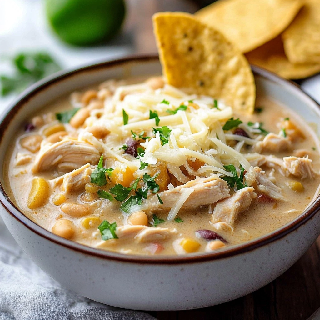 Creamy Crockpot White Chicken Chili
