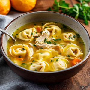 Lemon Chicken Tortellini Soup
