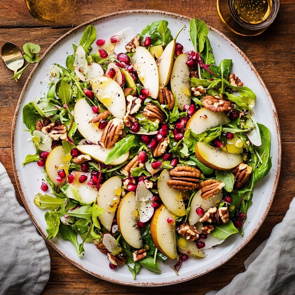 Pear Salad with Pomegranate & Pecans