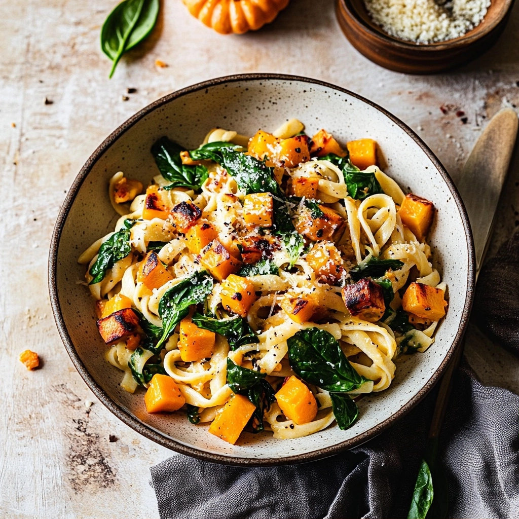Butternut Squash Spinach Pasta