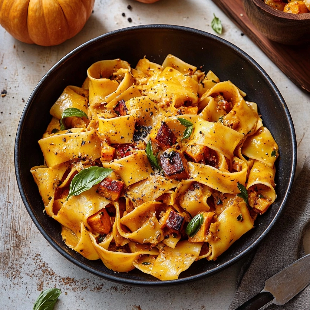 Spicy Fall Pappardelle Pasta With Pumpkin