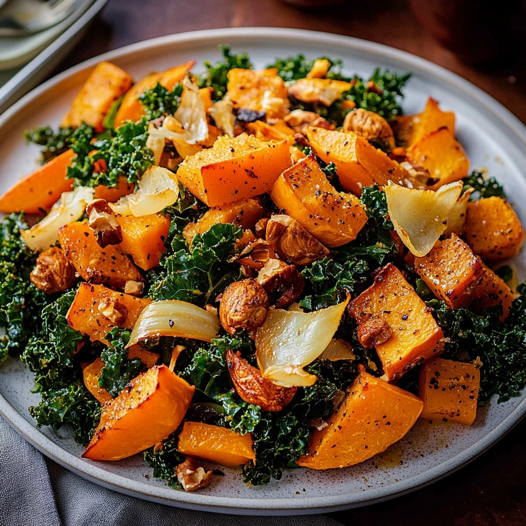 Roasted Butternut Squash Kale Salad