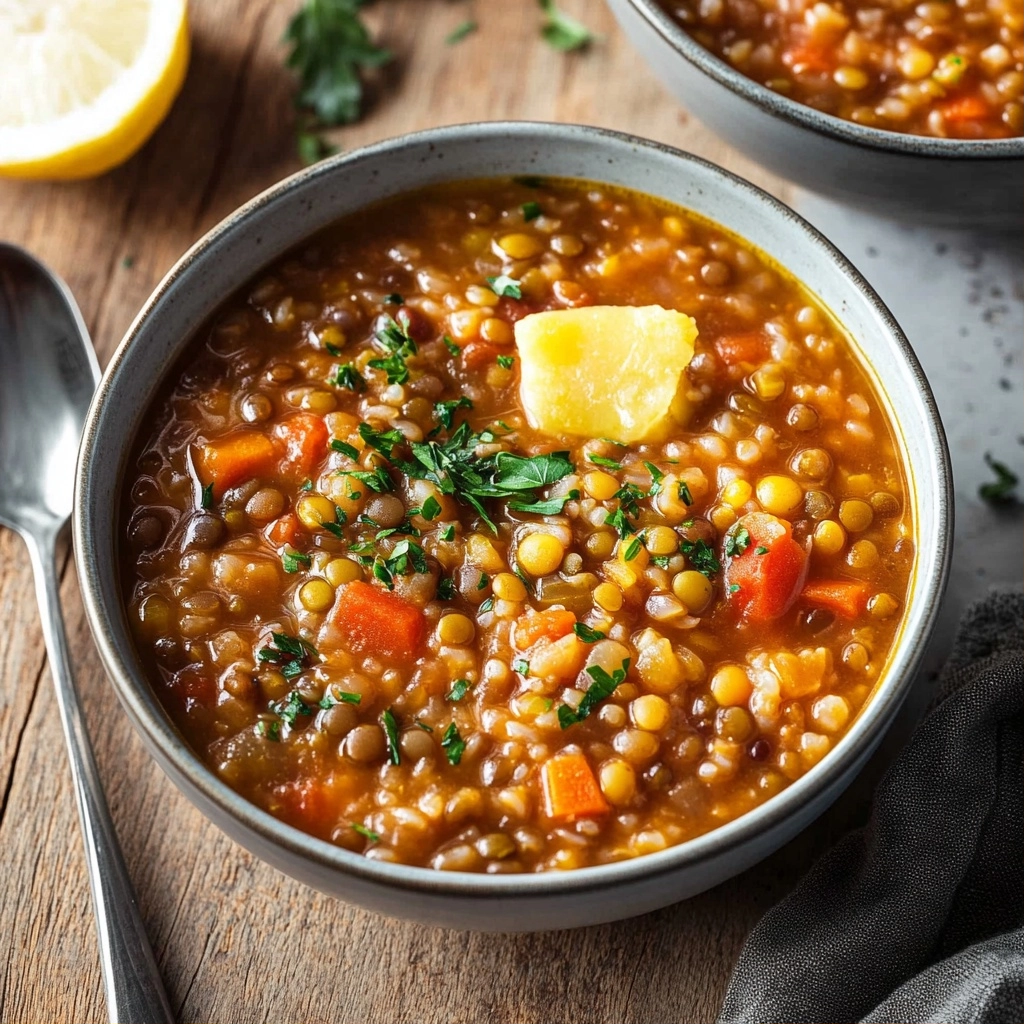 Hearty Lentil Rice Soup