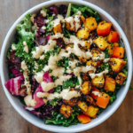 Vegan High Protein Salad with Creamy Tahini Dressing