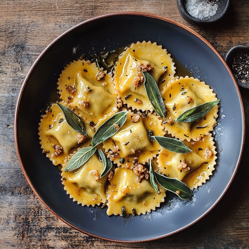 Pumpkin Sage Ravioli with Browned Butter