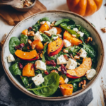 Roast Pumpkin Spinach Feta Salad