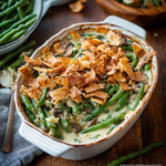 Fresh Green Bean Casserole with Homemade Cream of Mushroom Soup